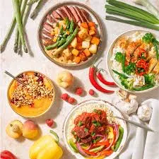 Colorful produce arrangement